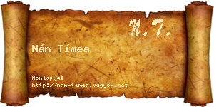 Nán Tímea névjegykártya